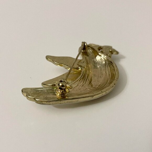Vintage Christmas Peace Dove Brooch Pin - Picture 6 of 12